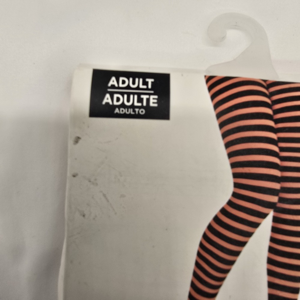 COSTUME BLACK ORANGE STRIPE TIGHTS STOCKINGS Halloween Comic Con New In Box - Picture 2 of 5